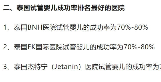 今年去泰国杰特宁三代试管需要多少钱?